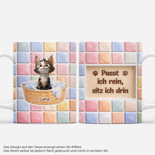 8331MGE1 3d druck effekt passt ich rein sitz ich drin personalisierte geschenke foto  katzen tasse 8331mskzd