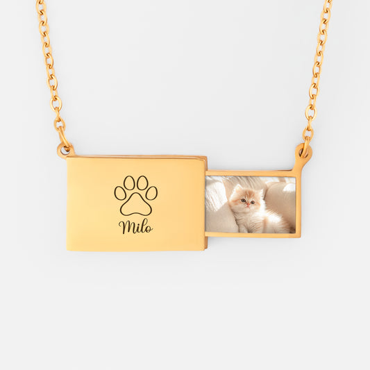 8334JGE1 pfote _ foto briefumschlag kette personalisiertes geschenk  kette katze hund 8334j8p5d