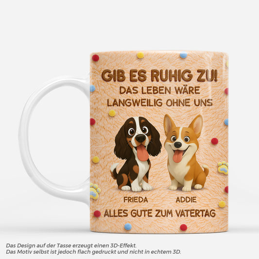 8349MGE1 3d druck effekt das leben ware ohne hund langweilig personalisierte hunde geschenke  tasse sherpa 8349mcqnc