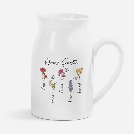 8357OGE1 omas garten personalisiertes geschenk garten  vase oma mama keramik schmetterling lineart 8357osp5a