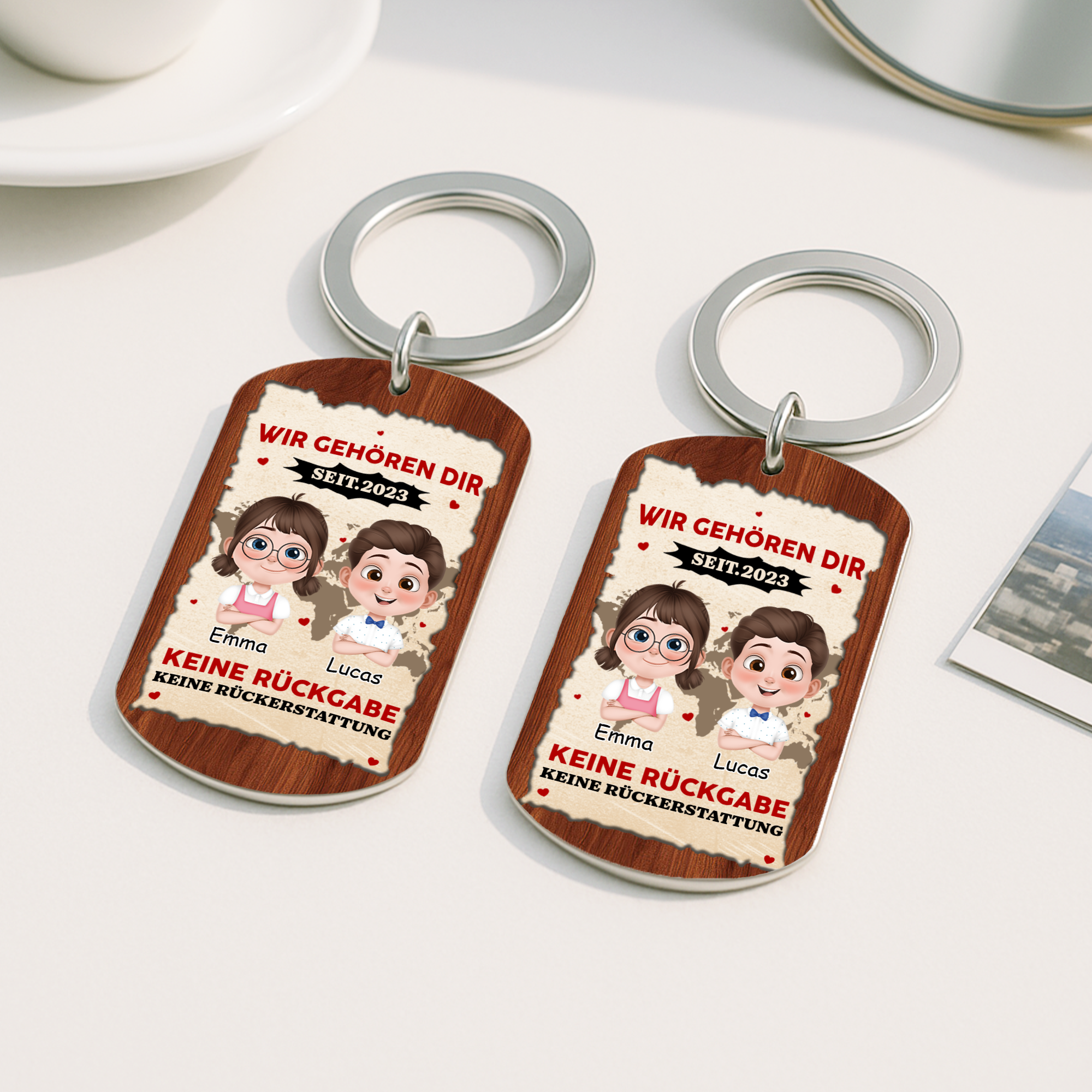 8374JGE2 keine ruckgabe keine ruckerstattung personalisiertes geschenk  aluminium schlusselanhanger mama papa oma opa 8374j6kba