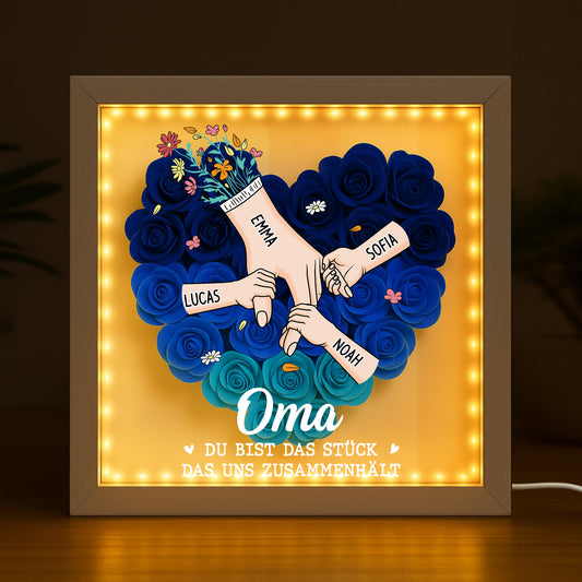 8392OGE2 mama du bist das puzzlestuck das uns zusammenhalt blumen 3d bilderrahmen personalisiert mama oma 8392o6p5a
