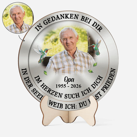8426QGE1 du hast deinen frieden gefunden personalisierte trauergeschenke  holzaufsteller opa oma 8426qcpab