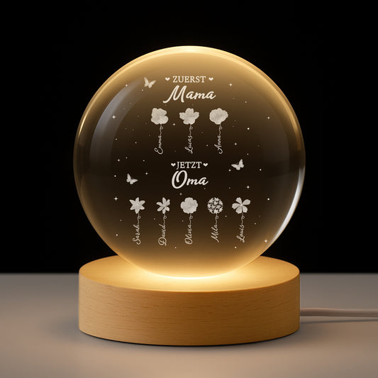 8447LGE1 erst mama jetzt oma personalisiertes geschenk  kristallkugel 8447lspwa