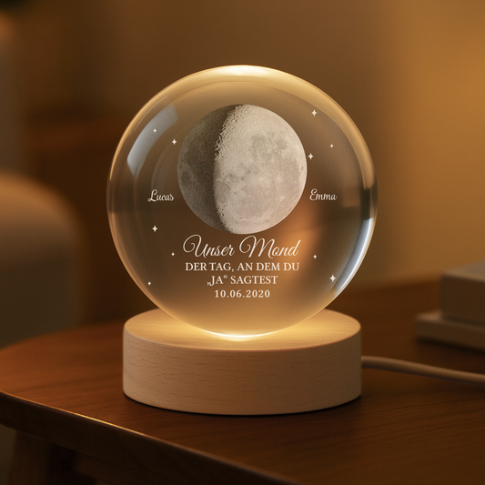 8448LGE2 die nacht in der wir uns fanden personalisierte paar geschenke  kristallkugel mondphase 8448lshag