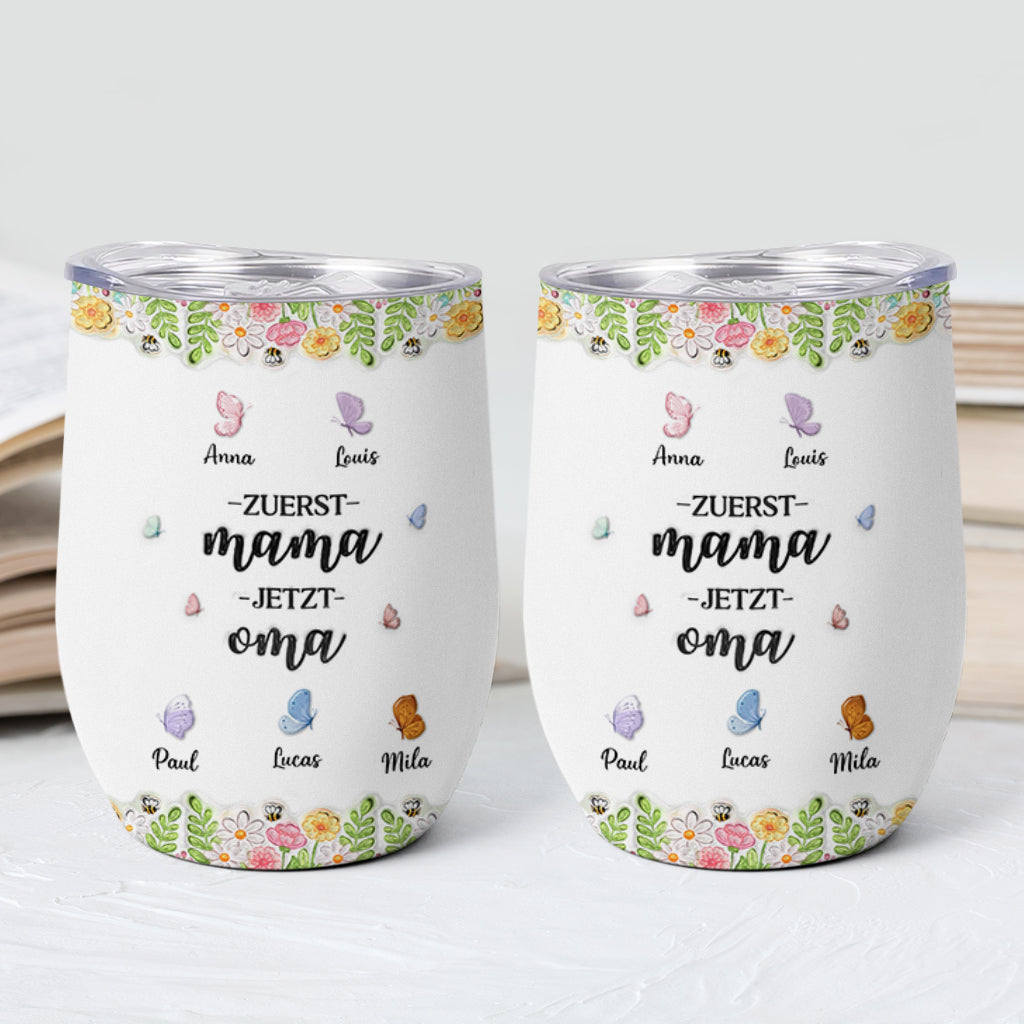 8457TGE2 3d druck effekt erst mama jetzt oma personalisiertes geschenk  355ml thermobecher schmetterlinge 8457t8pca