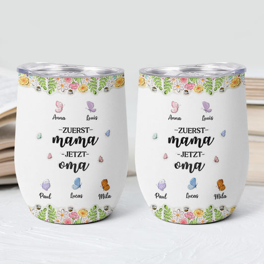 8457TGE2 3d druck effekt erst mama jetzt oma personalisiertes geschenk  355ml thermobecher schmetterlinge 8457t8pca