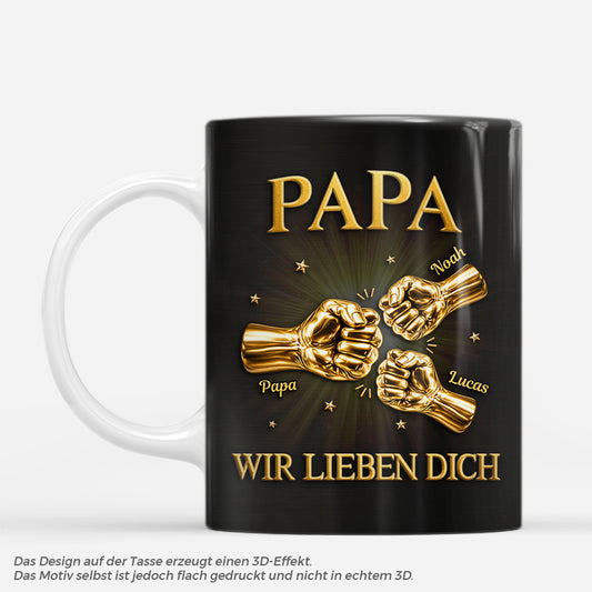 8465MGE1 3d druck effekt papa wir lieben dich gold personalisiertes geschenk  opa papa tasse 8465mtqmb