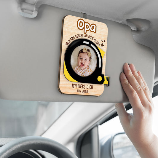 8473GGE1 niemand reicht an dich heran personalisierte geschenke foto  auto visier clip papa opa 8473g6vlb_1