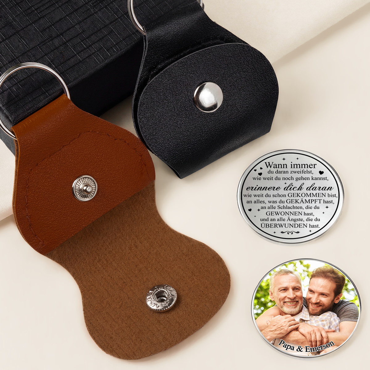 8506AGE2 mutmach spruch fur kinder personalisierte geschenke foto  pocket hug schlusselanhanger sohn tochter 8506aj8qba