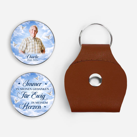 8518AGE1 immer in meinen gedanken fur ewig in meinem herzen personalisierte trauergeschenke  pocket hug schlusselanhanger foto papa mama 8518ajcpmb