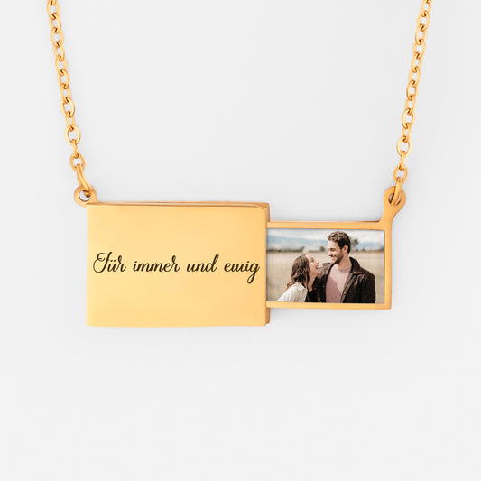 8525JGE1 fur immer und ewig briefumschlag kette personalisierte kette mit bild paar 8525jcl5a