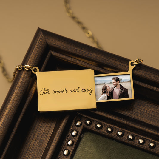 8525JGE2 fur immer und ewig briefumschlag kette personalisierte kette mit bild paar 8525jcl5a