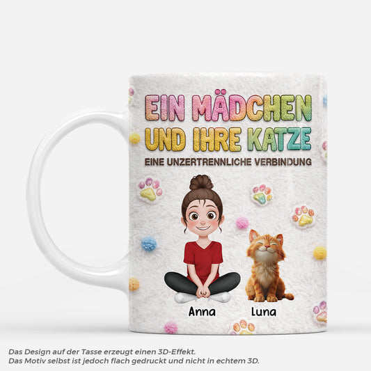 8532MGE1 3d druck effekt eine unzertrennliche verbindung personalisierte geschenke katze  tasse teddystoff 8532mtptd