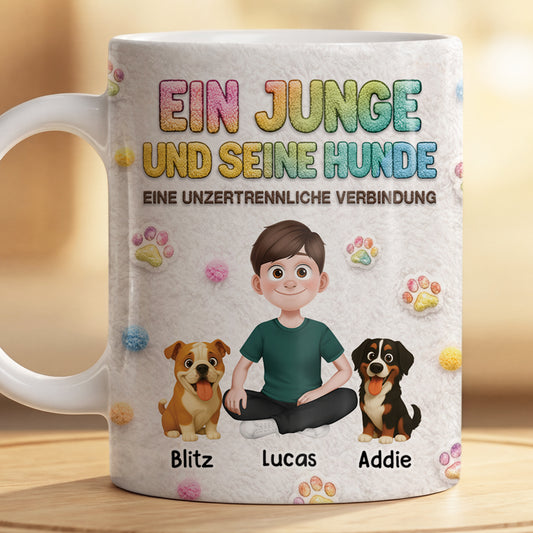 8532MGE2 3d druck effekt eine unzertrennliche verbindung personalisierte hunde geschenke  tasse teddystoff 8532mtptc