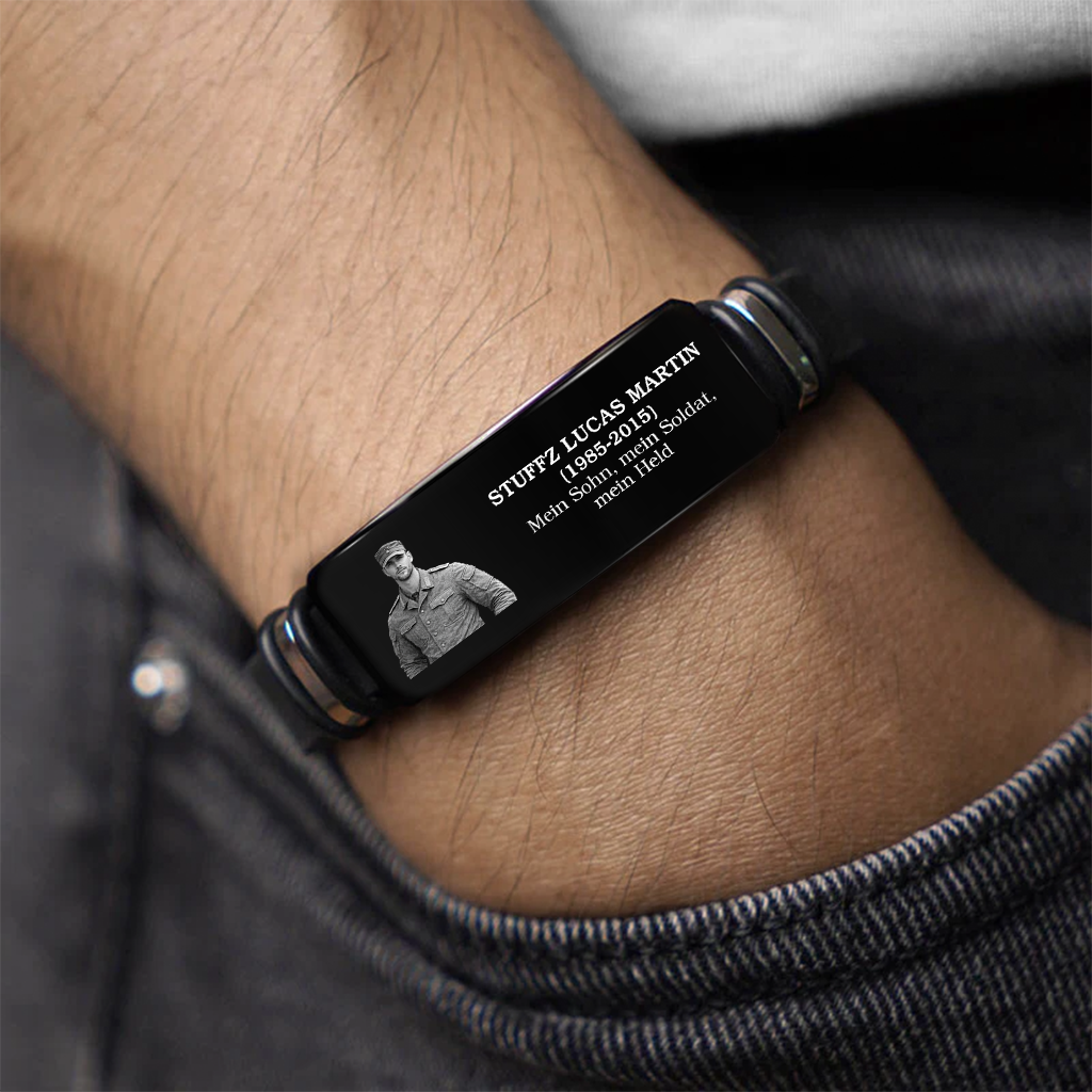 8538JGE2 du bist vorangegangen damit ich in freiheit leben kann uhrenband personalisierte trauergeschenke  armband mit foto_ fur soldat 8538jsfcb