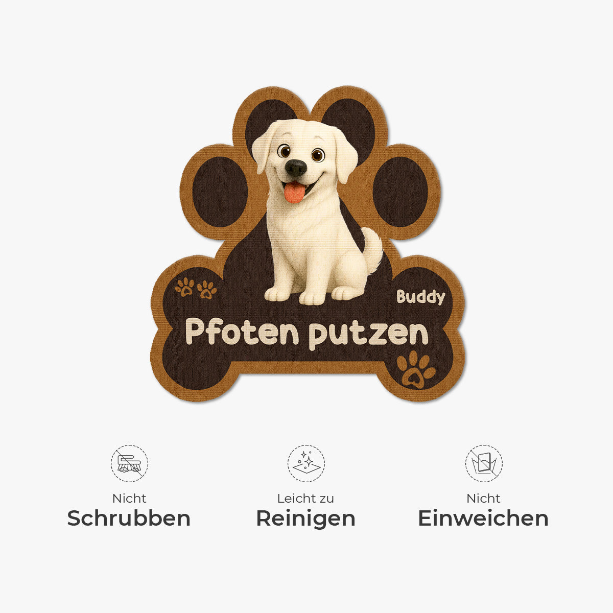 8545AGE5 pfoten putzen personalisiertes hunde geschenk  fussmatte unregelmassige form 8545ad8hbc