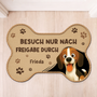 8546AGE1 besuch nur nach freigabe durch personalisiertes hunde geschenk  fussmatte_ unregelmassige form 8546ad8ezc