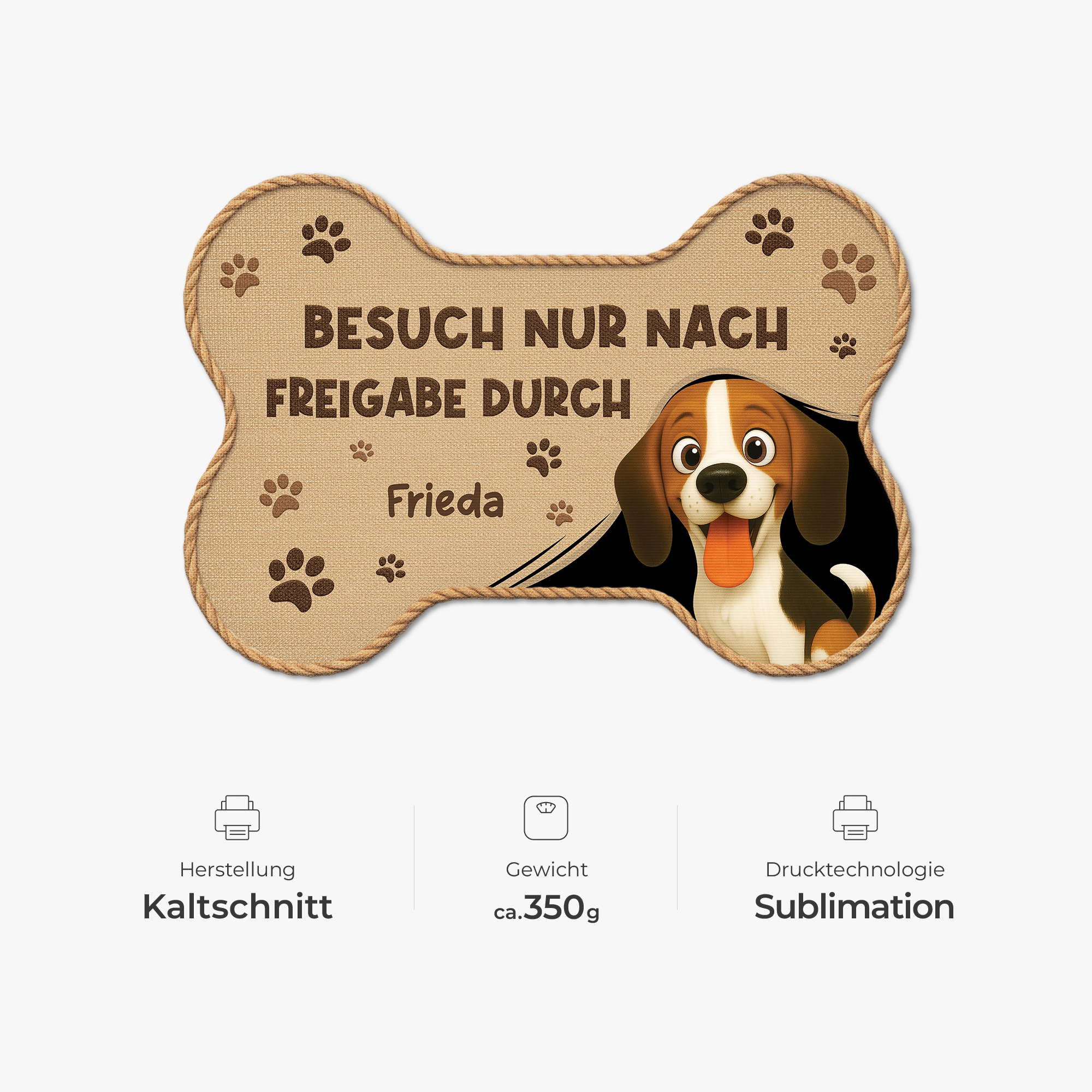 8546AGE4 besuch nur nach freigabe durch personalisiertes hunde geschenk  fussmatte_ unregelmassige form 8546ad8ezc