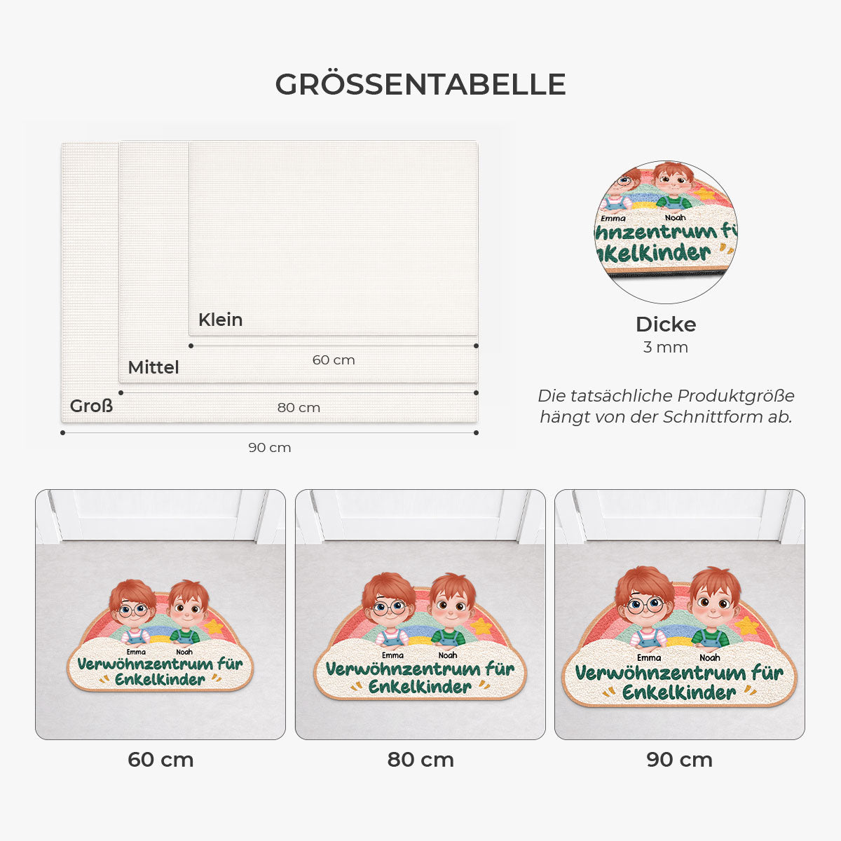8554AGE3 verwohnzentrum fur enkelkinder personalisiertes geschenk  fussmatte oma und opa unregelmassige form regenbogen 8554adtkla