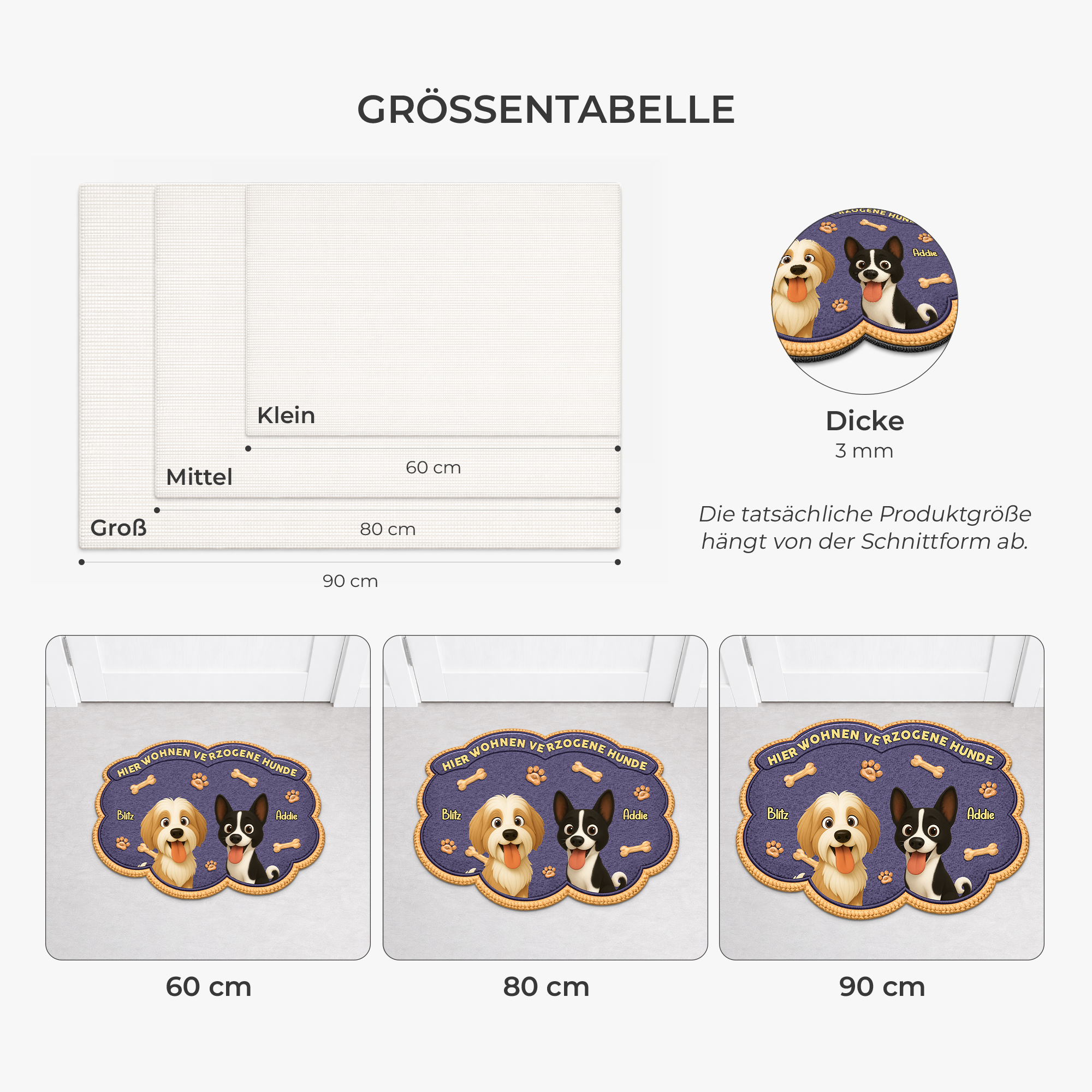 8558AGE1 hier wohnen verzogene hunde personalisiertes hunde geschenk  fussmatte unregelmassige form 8558adavrc_3