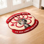 8564AGE1 klopfen nicht notig wir wissen langst dass du da bist personalisierte geschenke katze  fussmatte unregelmassige form 8564adavwd_2