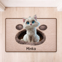 8565AGE1 3d druck effekt katze personalisierte geschenke katze  fussmatte unregelmassige form 8565adsfnd