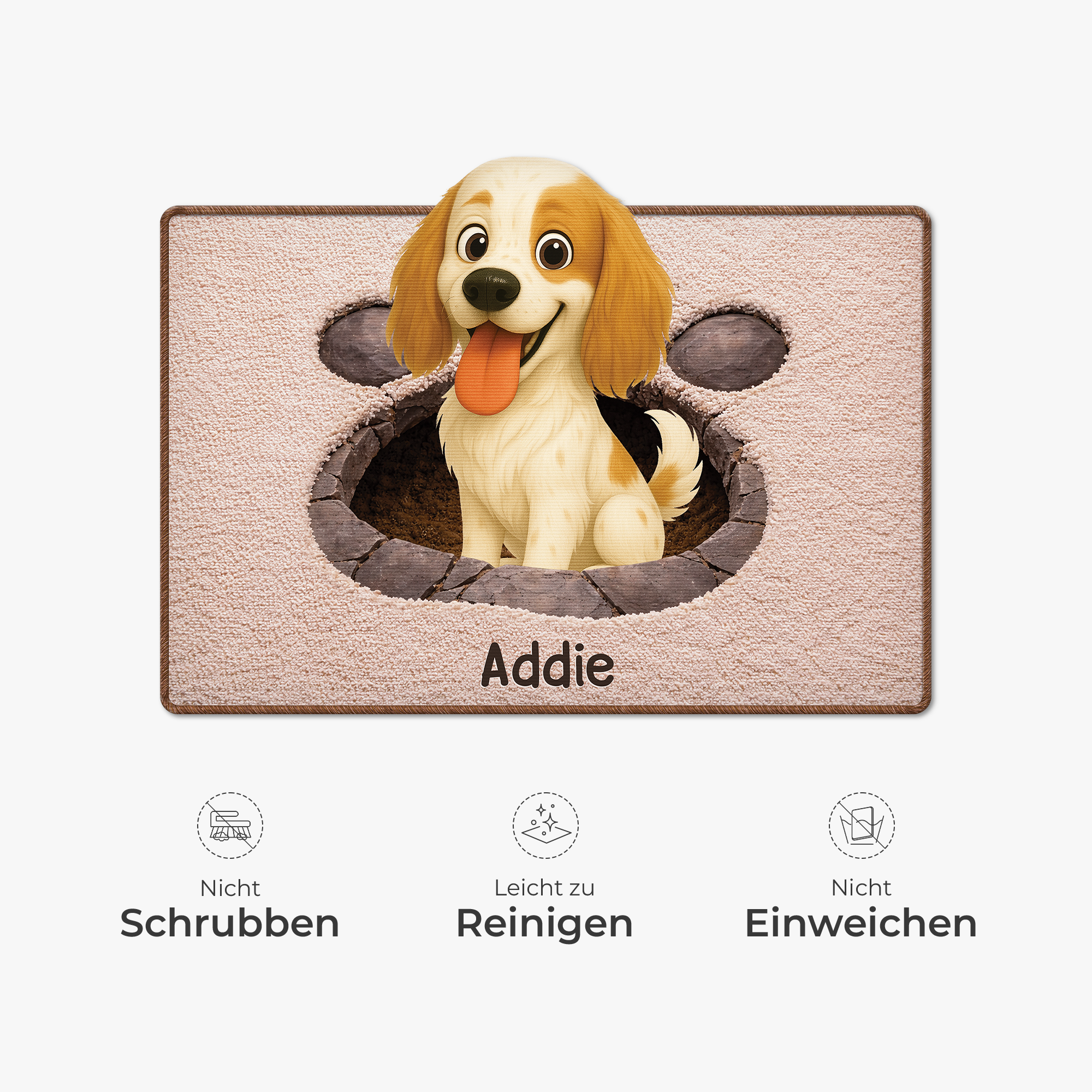 8565AGE5 3d druck effekt hund personalisiertes hunde geschenk  fussmatte unregelmassige form 8565adsfnc