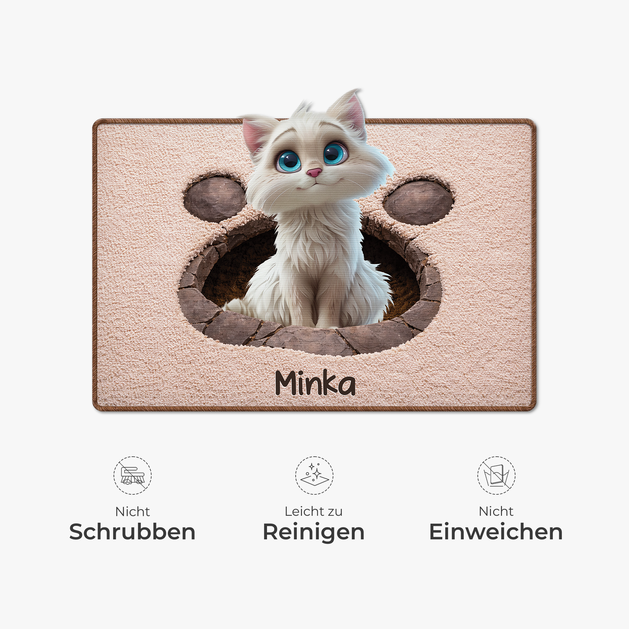 8565AGE5 3d druck effekt katze personalisierte geschenke katze  fussmatte unregelmassige form 8565adsfnd