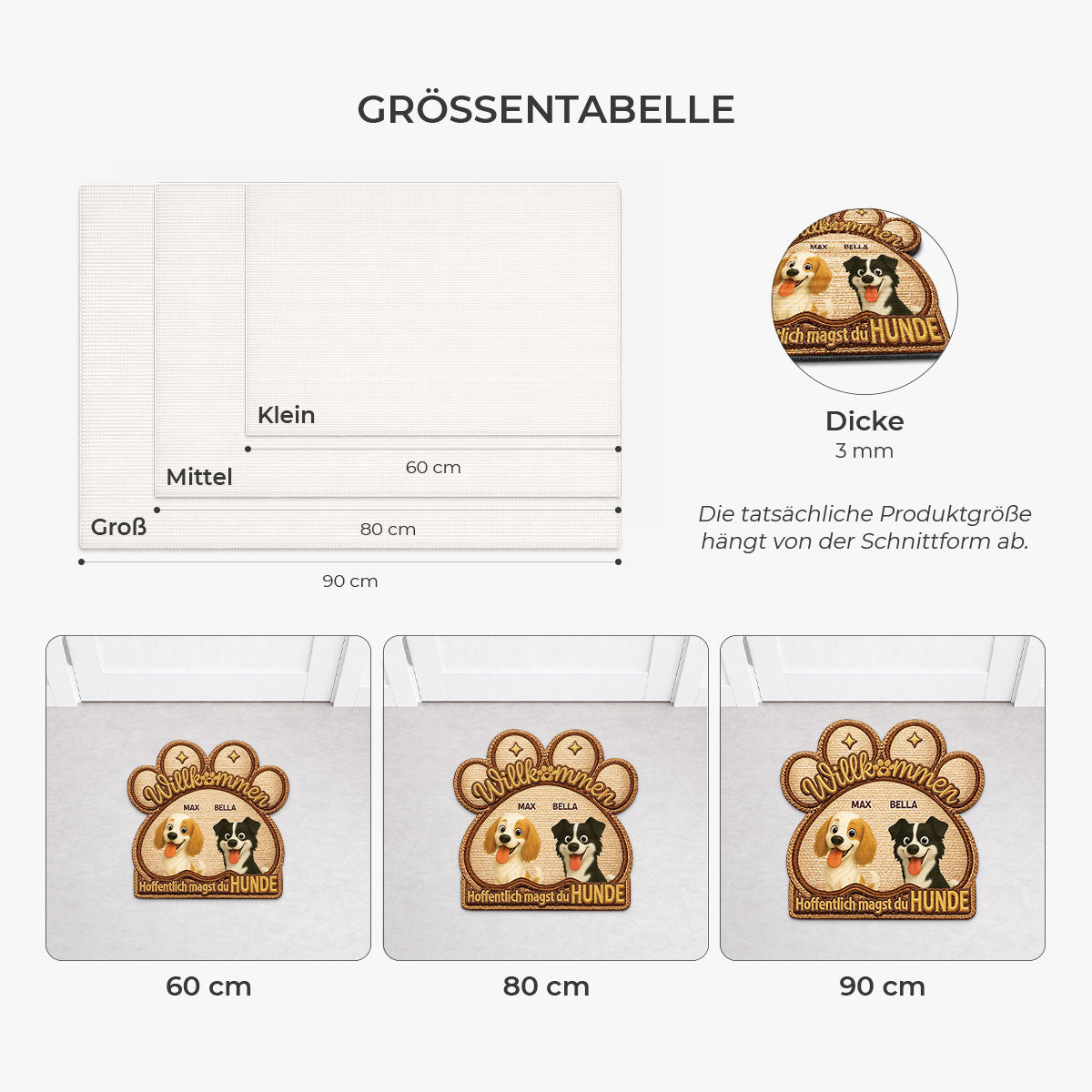 8568ADGE3 3d druck effekt hoffentlich magst du hunde personalisiertes hunde geschenk  fussmatte unregelmassige form 8568adshlc