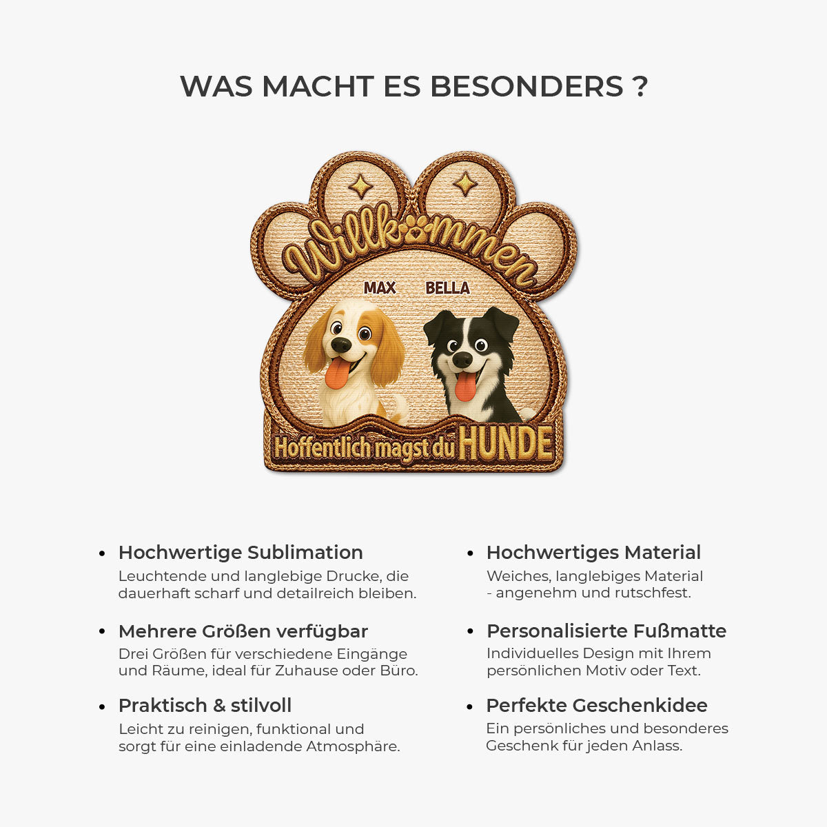 8568ADGE6 3d druck effekt hoffentlich magst du hunde personalisiertes hunde geschenk  fussmatte unregelmassige form 8568adshlc