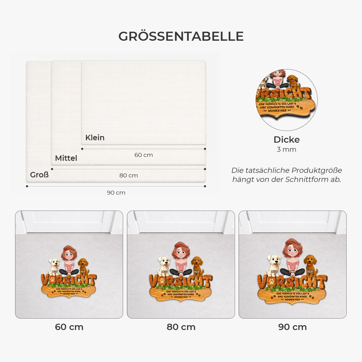 8573AGE3 eine verruckte dog lady  ihr verwohnter hund wohnen hier personalisiertes hunde geschenk  fussmatte unregelmassige form 8573adafbc