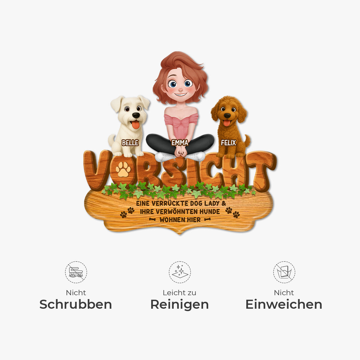 8573AGE5 eine verruckte dog lady  ihr verwohnter hund wohnen hier personalisiertes hunde geschenk  fussmatte unregelmassige form 8573adafbc