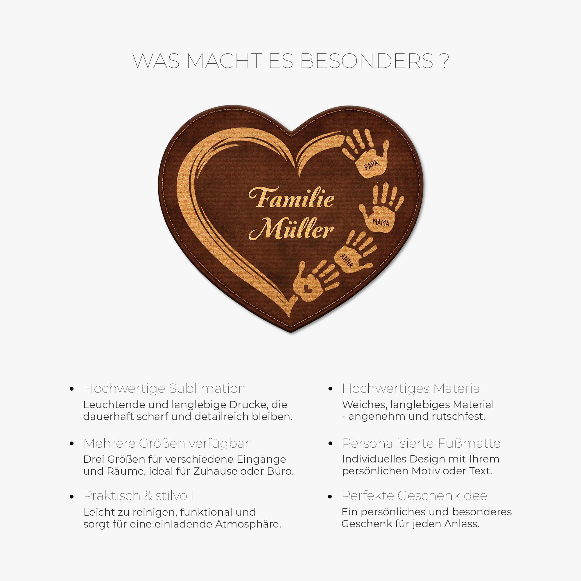 8577AGE6 3d druck effekt familie handabdruck personalisierte geschenke familie  fussmatte unregelmassige form 8577adncwi