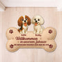 8579AGE1 der mensch wohnt nur hier bei uns personalisiertes hunde geschenk  fussmatte unregelmassige form 8579ad6pcc