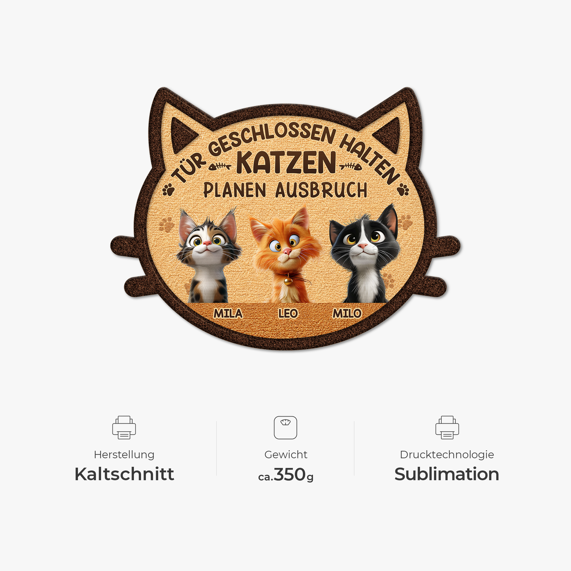 8581AGE4 tur geschlossen halten katzen planen ausbruch personalisierte geschenke katze  fussmatte unregelmassige form 8581ad6qwd