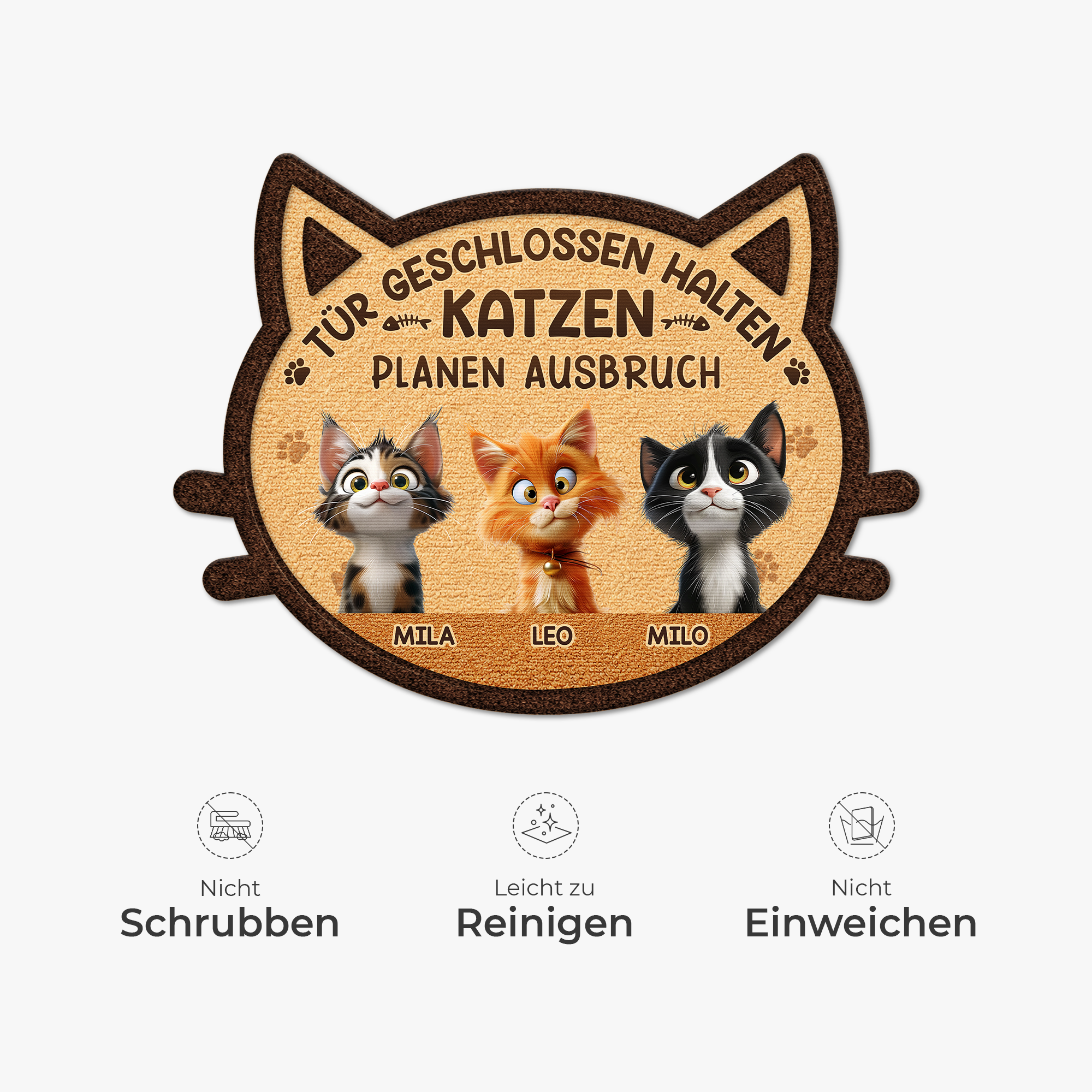 8581AGE5 tur geschlossen halten katzen planen ausbruch personalisierte geschenke katze  fussmatte unregelmassige form 8581ad6qwd