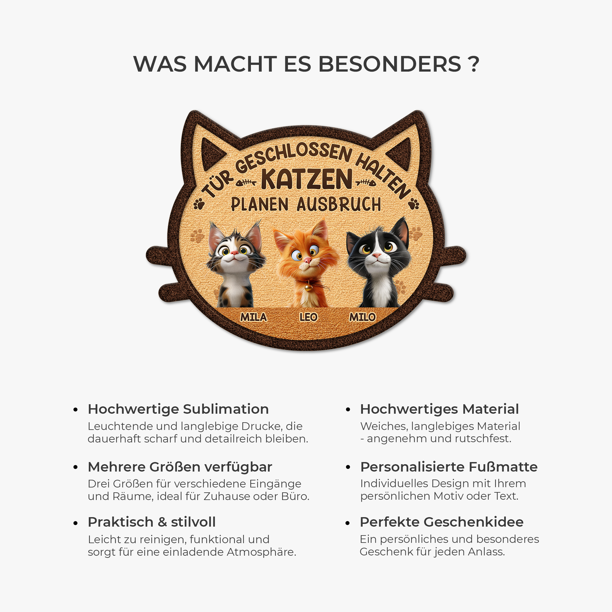 8581AGE6 tur geschlossen halten katzen planen ausbruch personalisierte geschenke katze  fussmatte unregelmassige form 8581ad6qwd
