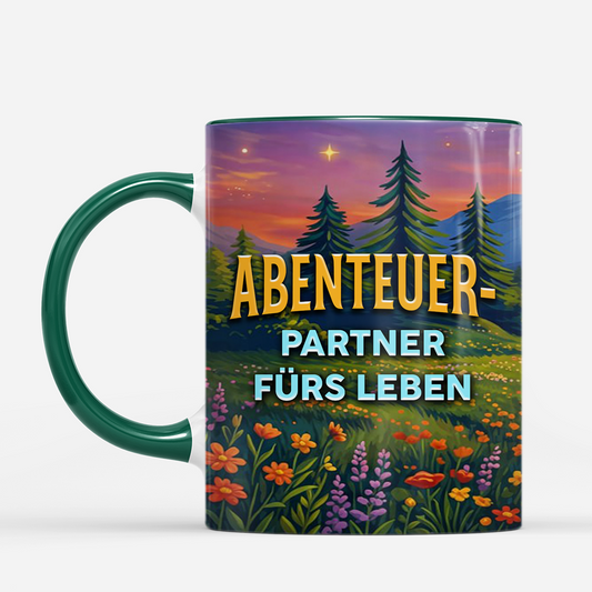 8582MGE2 abenteuer partner furs leben personalisierte paar geschenke  tassen camping cartoon 8582mtcbg