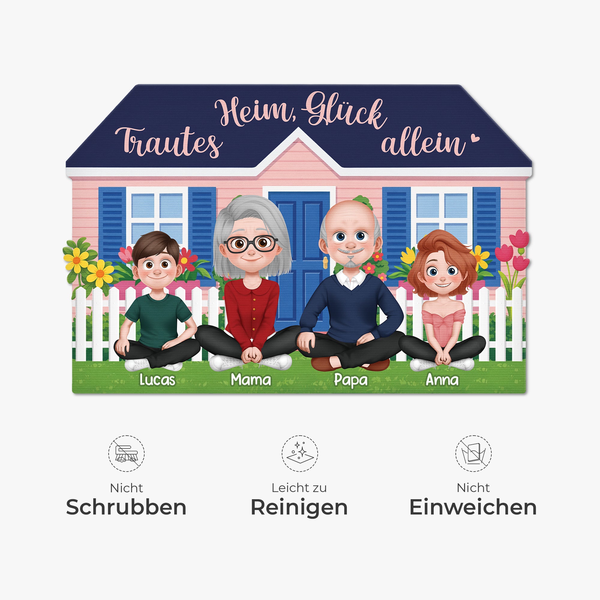 8592AGE5 trautes heim gluck allein personalisierte geschenke familie  fussmatte unregelmassige form 8592adcpti