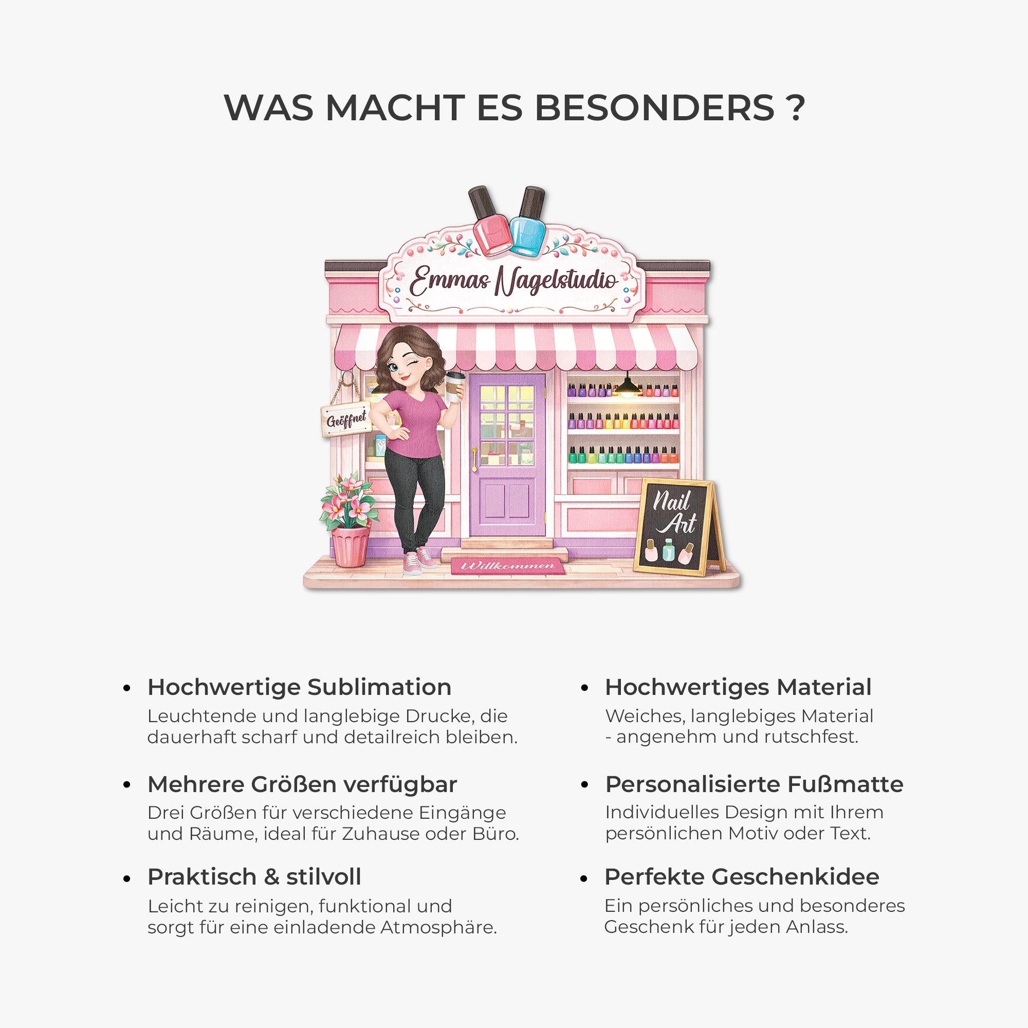 8593AGE6 3d druck effekt nagelstudio fussmatte personalisiert frauen unregelmassige form 8593adclca
