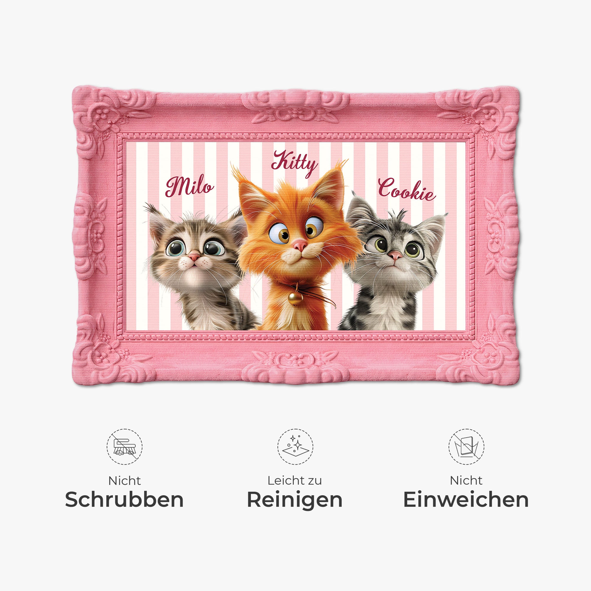 8596AGE5 3d druck effekt katze streifen personalisierte geschenke katze  fussmatte foto unregelmassige form 8596adckld