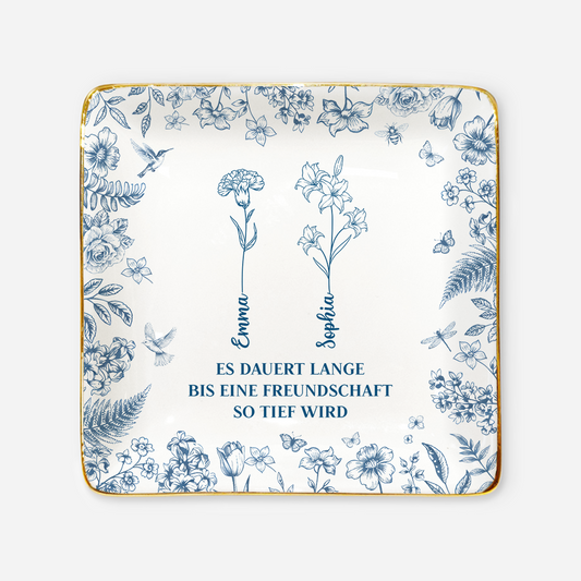 85992GE1 es dauert lange bis freundschaften so tief werden personalisierte geschenke beste freundin  schmuckschale toile de jouy 85992
