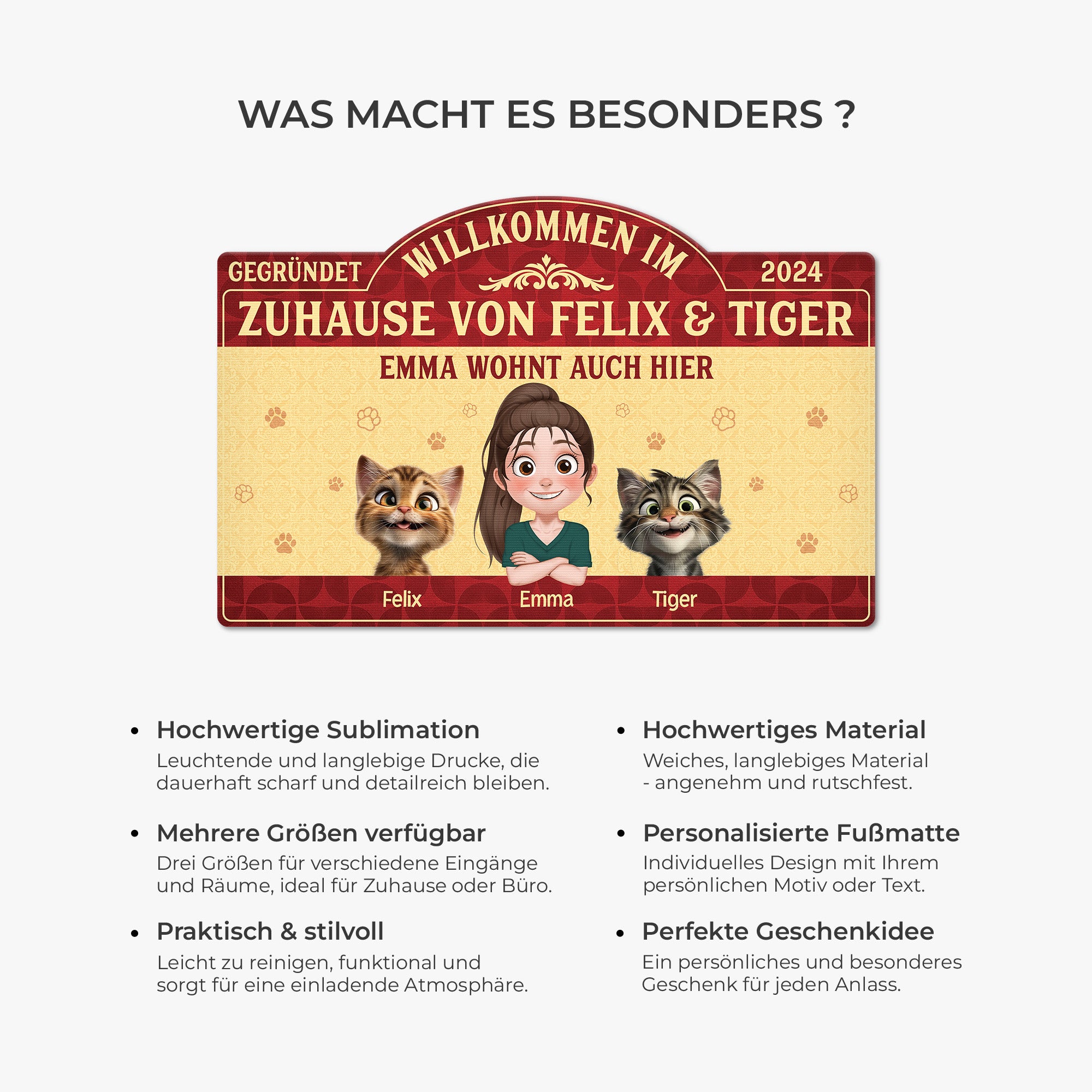 8609AGE1 willkommen im zuhause personalisierte geschenke katze  fussmatte unregelmassige form 8609adavmd_6