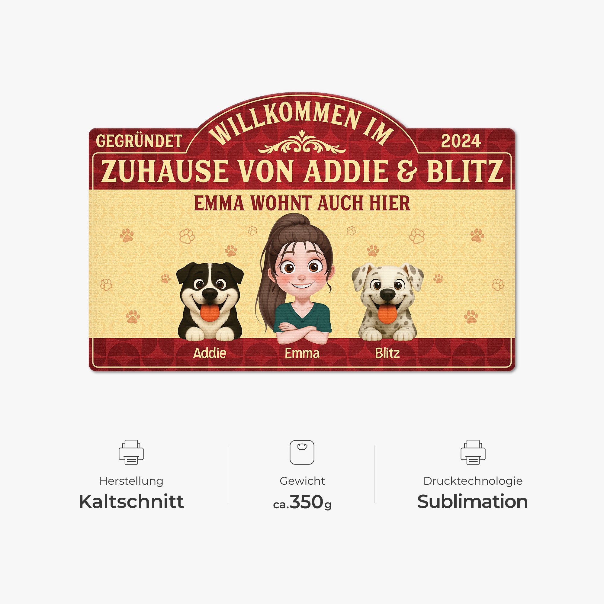 8609AGE1 willkommen im zuhause personalisiertes hunde geschenk  fussmatte unregelmassige form 8609adavmc_4