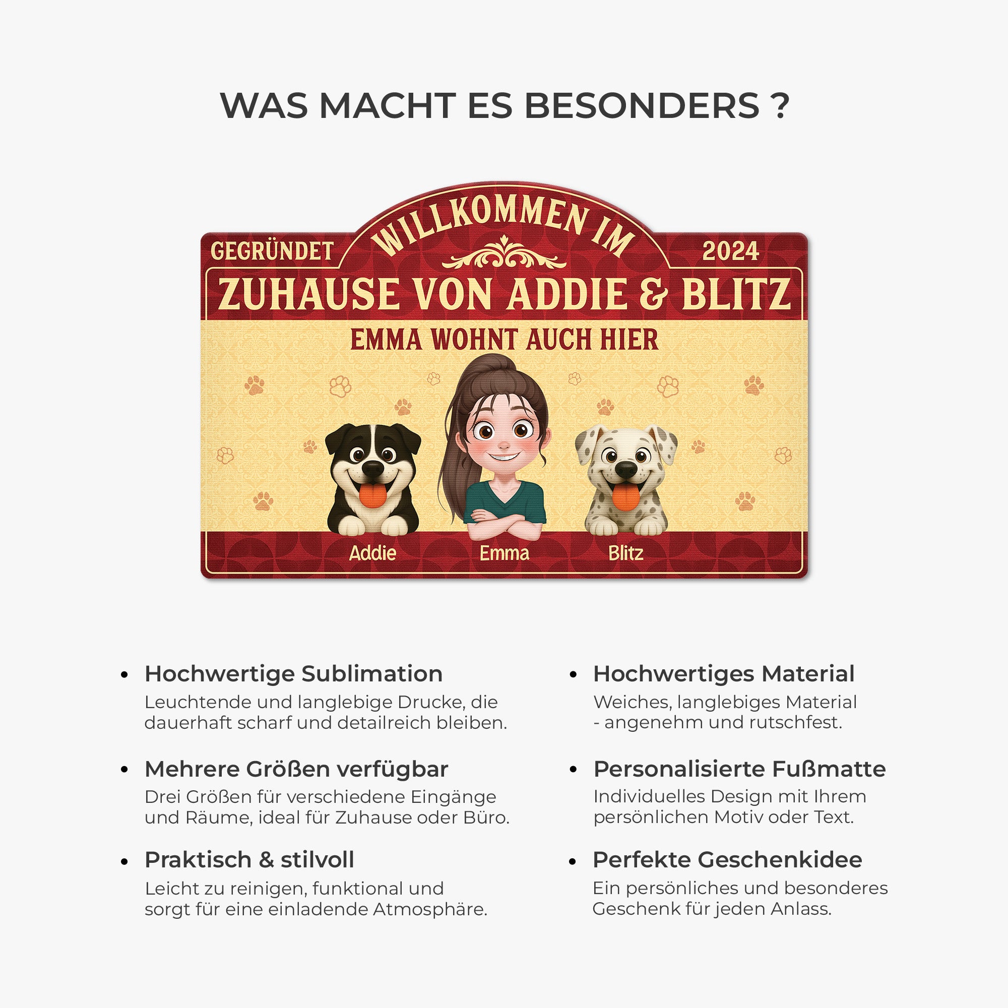 8609AGE1 willkommen im zuhause personalisiertes hunde geschenk  fussmatte unregelmassige form 8609adavmc_6