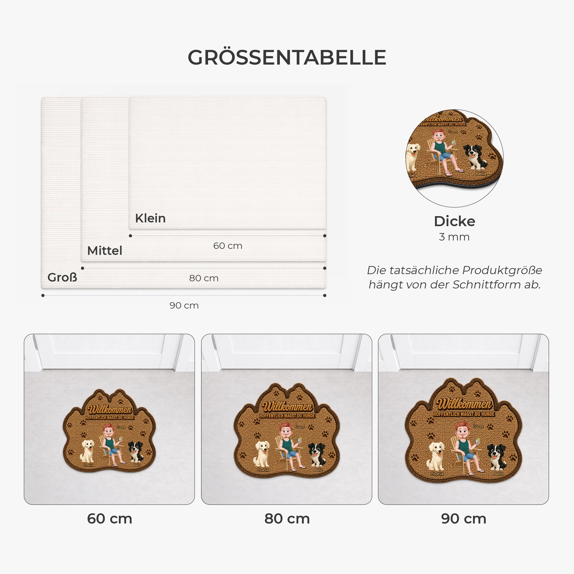 8616AGE3 hoffentlich magst du tierhaare personalisiertes hunde geschenk  fussmatte unregelmassige form 8616adayrc