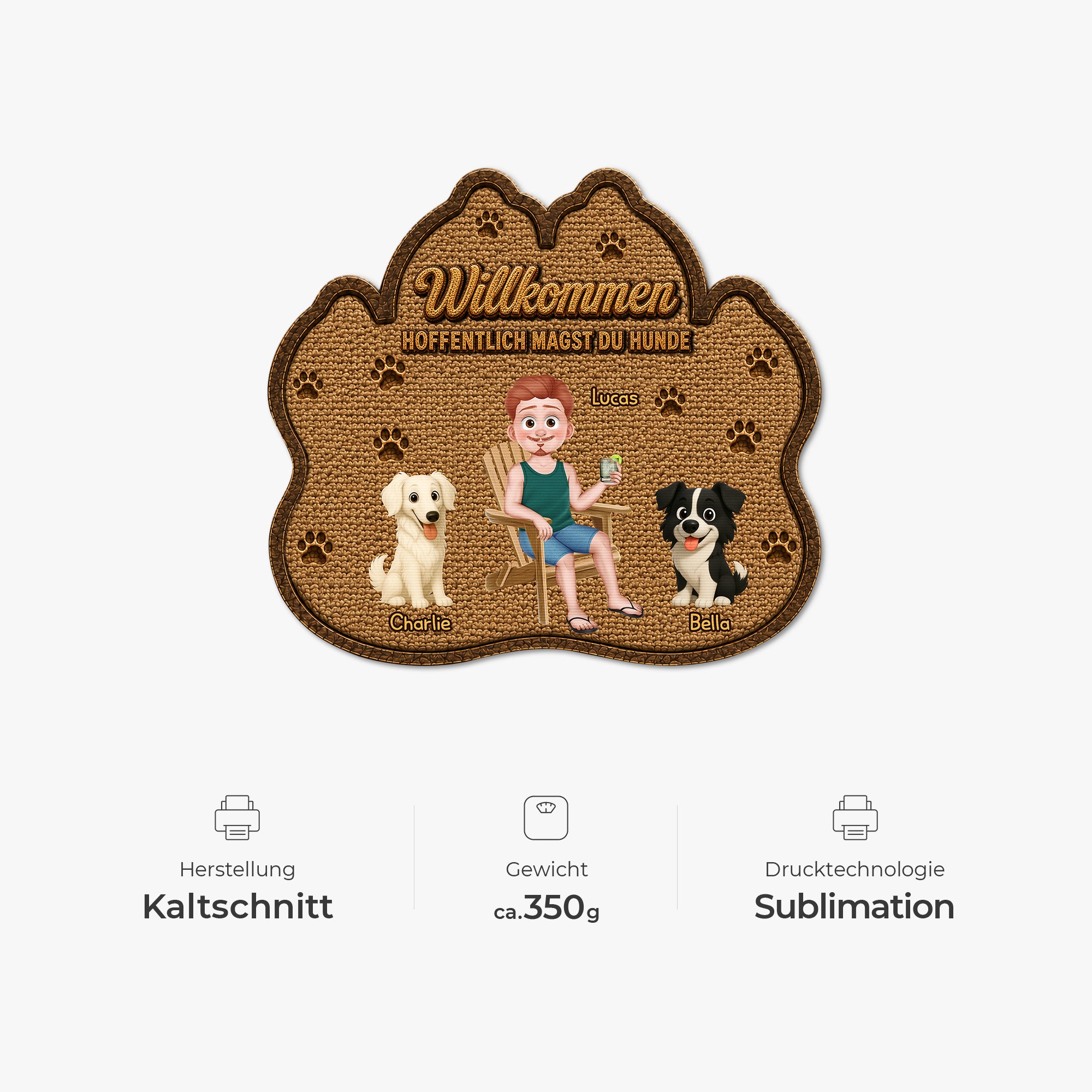 8616AGE4 hoffentlich magst du tierhaare personalisiertes hunde geschenk  fussmatte unregelmassige form 8616adayrc