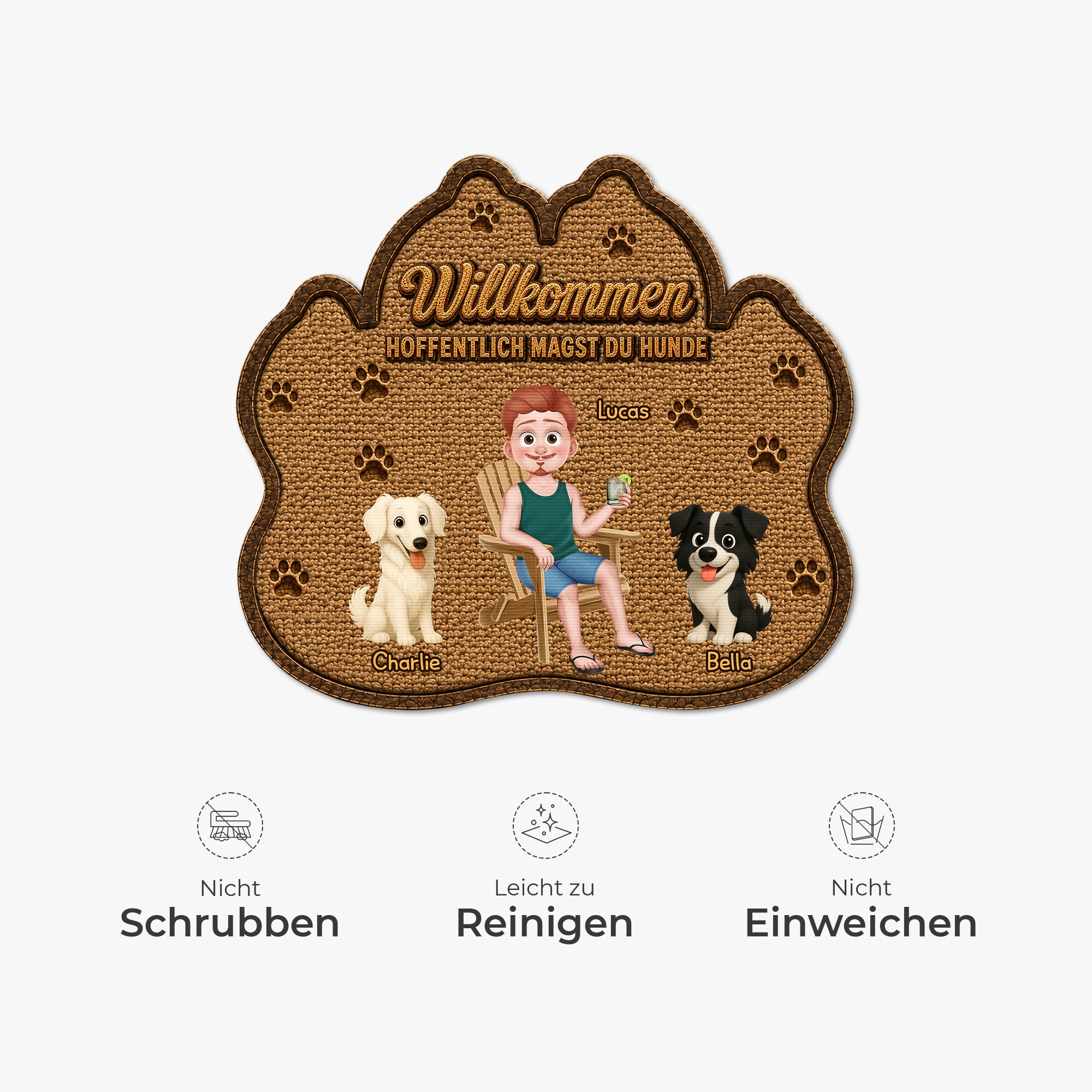 8616AGE5 hoffentlich magst du tierhaare personalisiertes hunde geschenk  fussmatte unregelmassige form 8616adayrc