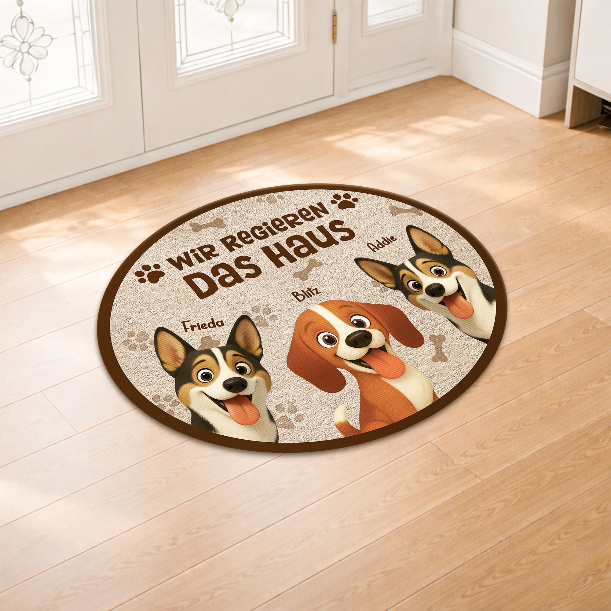 8626AGE2 ich regiere das haus personalisiertes hunde geschenk  fussmatte unregelmassige form auto 8626ad8yrc